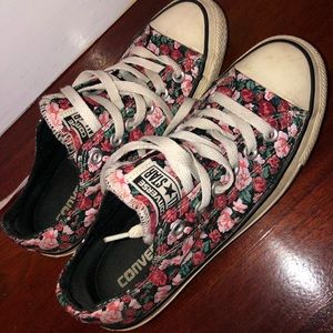Floral converse shoes